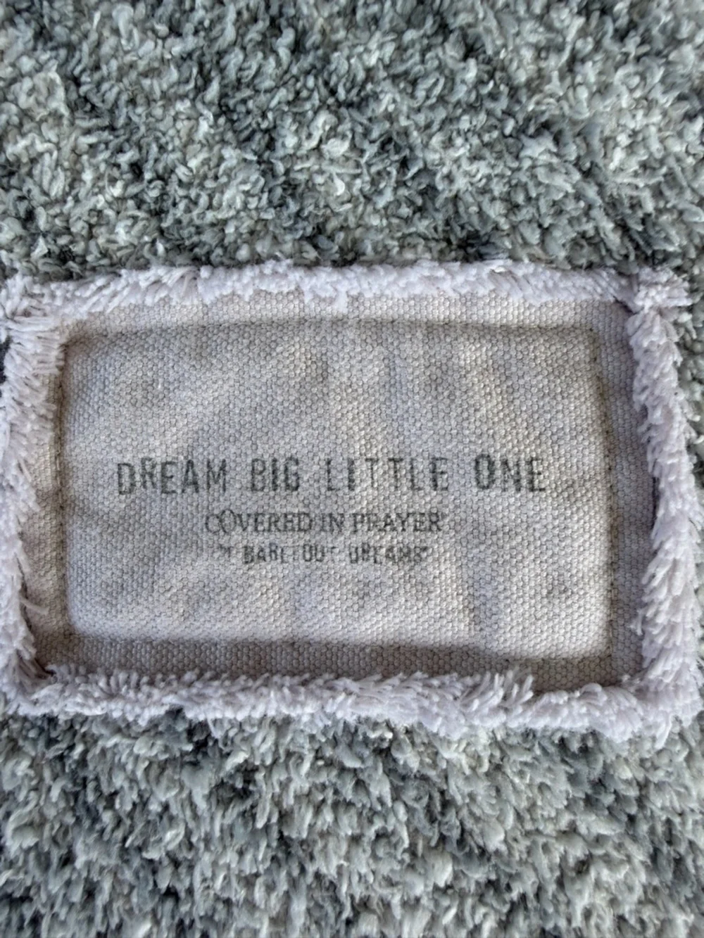 Barefoot Dreams Covered in Prayer Starburst Stroller Blanket Moonbeam Gray GUC